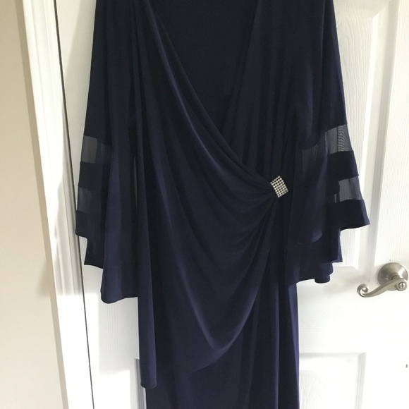 R&M Richards Navy knee length dress - Picture 1 of 3